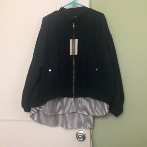 Zara navy blue bomber jacket